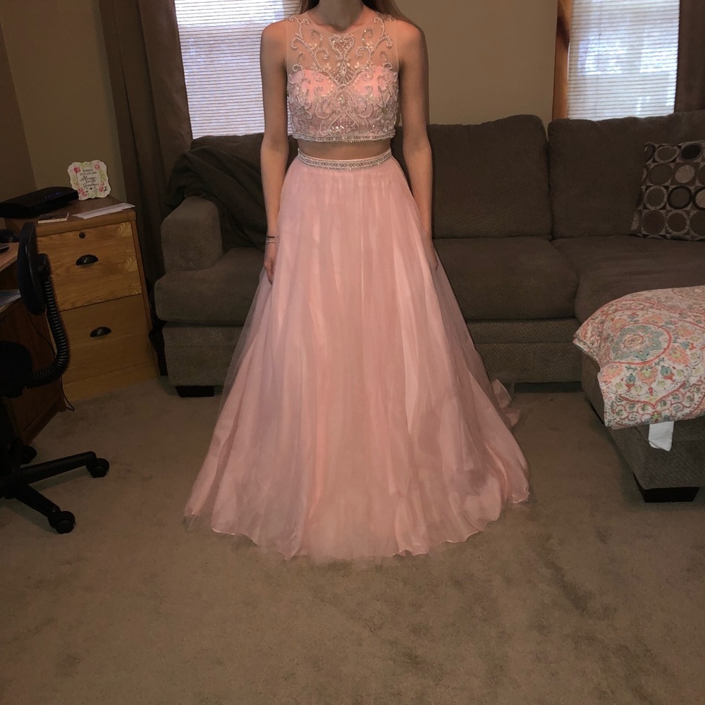 Pale pink prom dress